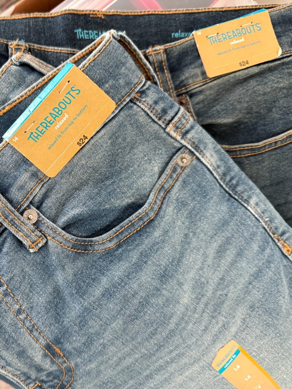 Thereabouts Boys Adjustable Waist  Relaxed Fit Jean 2 PAIRS 14 NWT